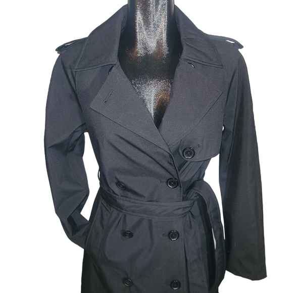 Guess Black Mid-length Belted Trench Coat XS - Picture 2 of 7